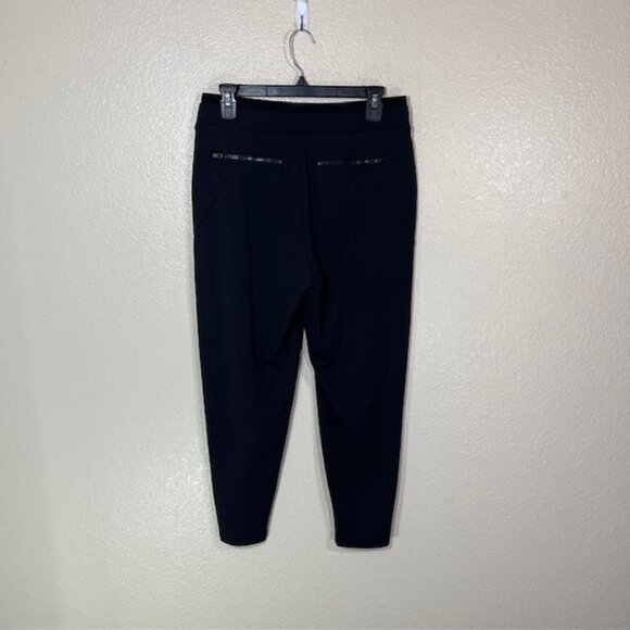 ATHLETA Venice Pintuck Pants Women Small Black Tapered Fit Pull On Athleisure - Picture 3 of 5